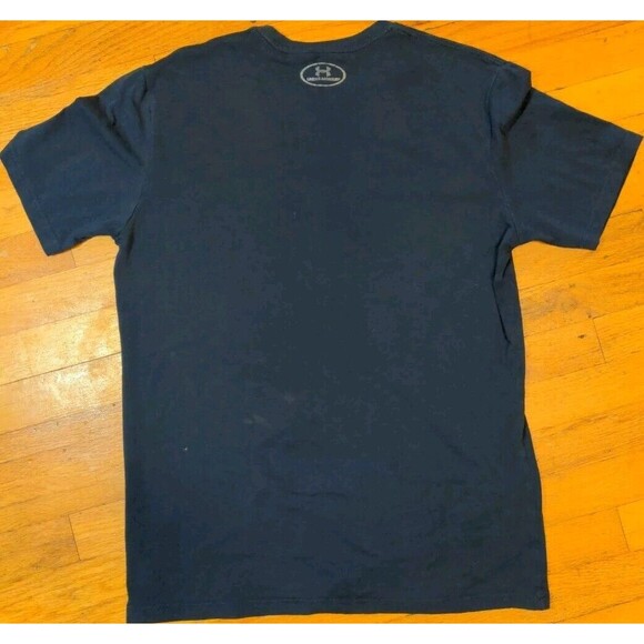 Under Armour Project Rock Above the Bar Mens Heatgear Navy Blue Tee Shirt Medium - Picture 6 of 7